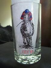 This glass is similar to what my family had years ago.  Citation won the Triple Crown in 1948.