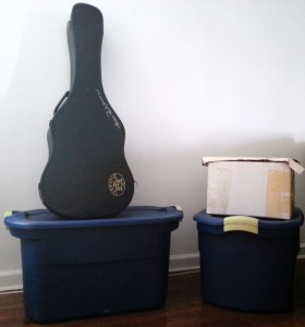 Finally, my storage boxes and guitar are back in my family's place for safekeeping.