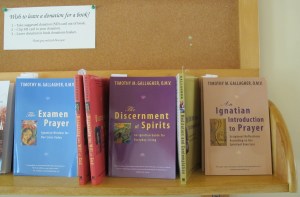 The monastery were offering books by Father Timothy Gallagher, OMV.