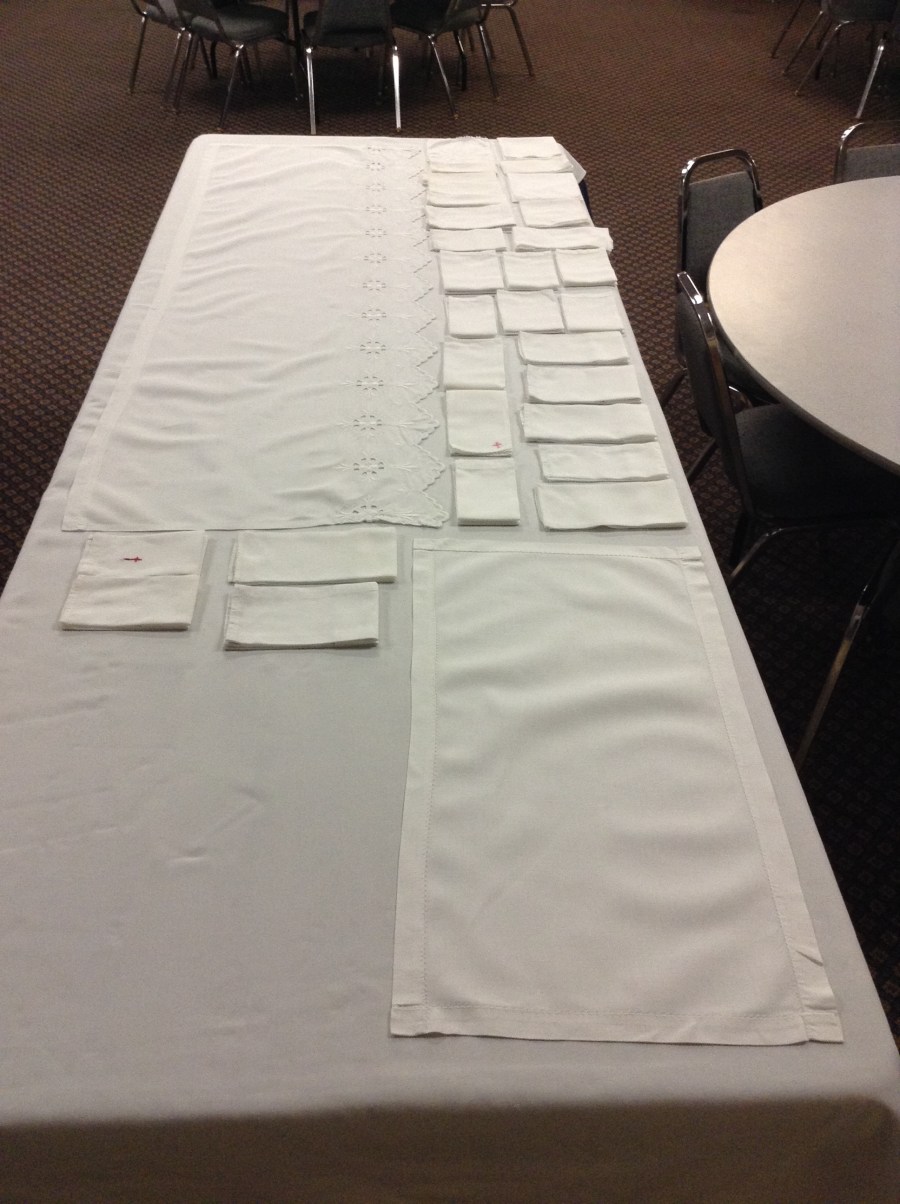 Ironed altar linens